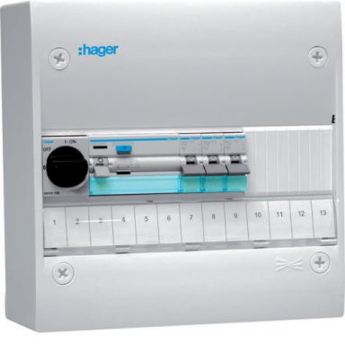 Hager GD113SF Sentralapparat Type: Gamma, IP30