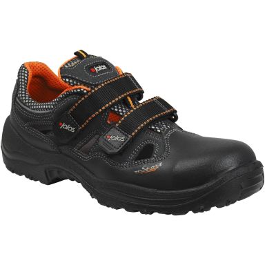 Jalas 3400A Monza Sport Vernesandal S1, aluminiumhette, svart/rød
