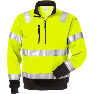 Fristads 728 SHV Collegepaita High-Vis neonkeltainen/musta