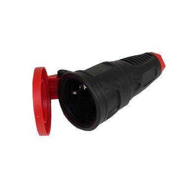 Garo CRWL-216 Skjøtekontakt 16 A, 3-polet, gummi med lokk