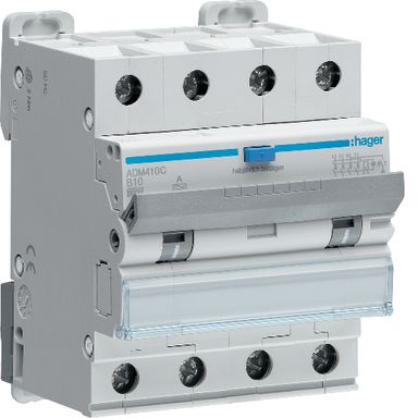 Hager ADM406C Personskyddsautomat 4-polig, 30 mA, B-karakteristik