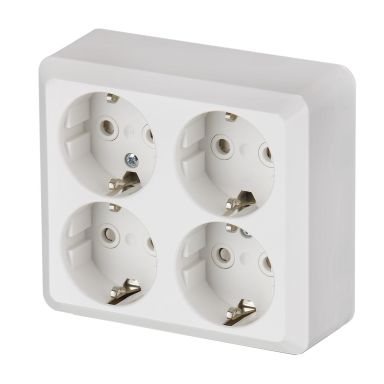 ABB 404EA Seinäpistorasia 4-osainen, pinta-asennettava, IP20