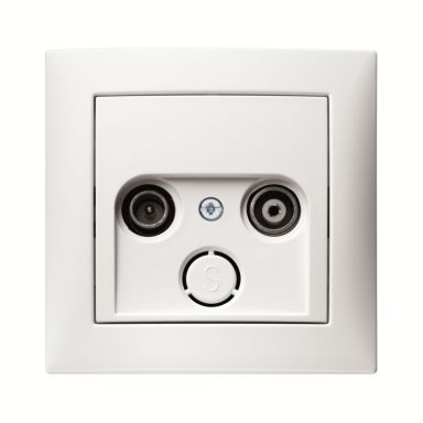 Hager 6345151909 Antennuttag 75 ohm, 15 dB dämpning, IP20