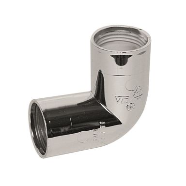 Faluplast 2910375 Böj 90°, förkromad