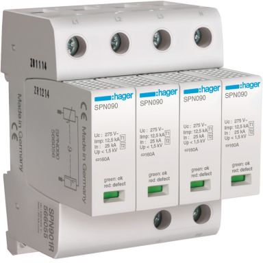 Hager SPN901R Överspänningsskydd grovskydd, max 1,5 kV