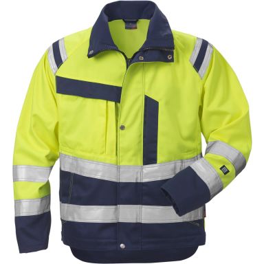 Fristads 4026 PLU Jakke Høj synlighed gul/marineblå