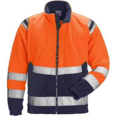 Fristads 4041 FE Fleecejacka orange/marinblå