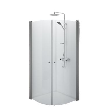 Contura Space SBNK 900 Dusjvegg bøyd, børstet aluminium/klart glass