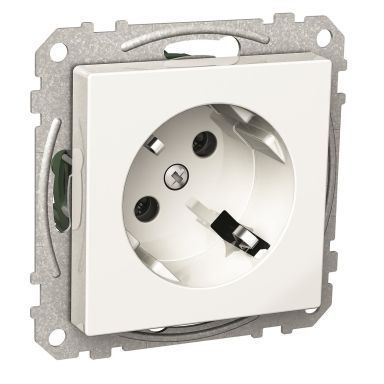 Schneider Electric Exxact WDE002330 Vägguttag 1-vägs, jordat, 45gr, vit