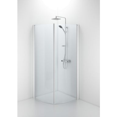 Contura Space SPNK 600 Duschvägg rak, borstad aluminium/klart glas, 600 mm