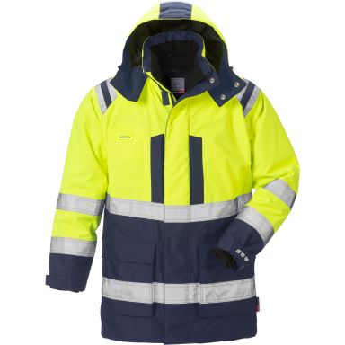 Fristads 4036 GTT Vinterparka Høj synlighed gul/marineblå
