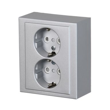 ABB Impressivo Stikkontakt 2-veis, jordet, utenpåliggende
