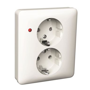 Schneider Electric WDE002198 Seinäpistorasia 2-osainen, maadoitettu, LED, valkoinen