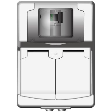 Norwesco 470051 Seinäpistorasia vikavirtasuojalla, IP44, 16 A/10 MA