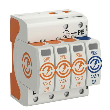 Obo Bettermann 5095253 Överspänningsskydd typ 2, 230V, IP20