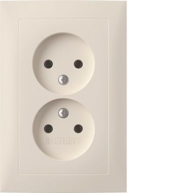 Hager 47951909 Vägguttag 2-vägs, ojordat, S.1, vit