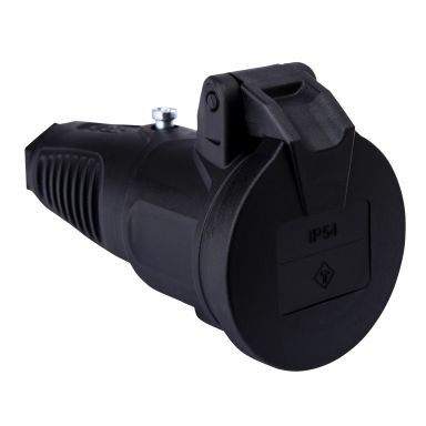 Gelia 4003005232 Skarvuttag IP44, svart med fjädrat lock