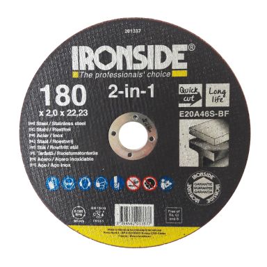 Ironside 201337 Kappeskive 180 mm, F41, E20A, 2in1