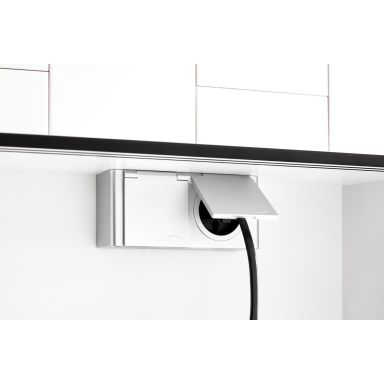 Skånebeslag Skåform Uttagsbox 140 x 50 x 65 mm, 2 st. uttag