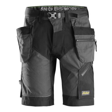 Snickers Workwear 6904 FlexiWork Työshortsit teräksenharmaa/musta