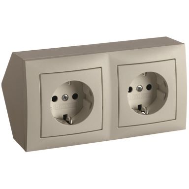 Hager 6319508989 Hörnbox med 2x 1-vägsuttag