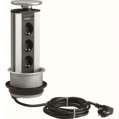 Hager G7043LAN Bordsmodul 3 jordade uttag