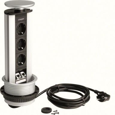 Hager G7045LAN Bordsmodul 3 uttag