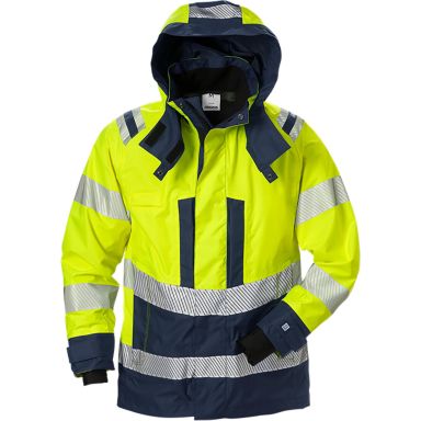 Fristads 4518 GTT Shelljakke Høj synlighed gul/marineblå