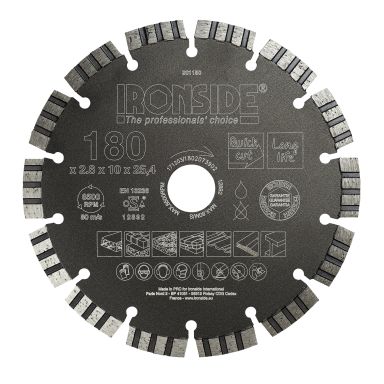 Ironside 201180 Diamantkapskiva universell, 180x25,4x2,6 mm