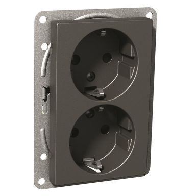 Schneider Electric Exxact Vägguttag 2-vägs, 16A, antracit