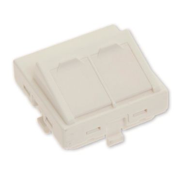 Eurolan 16A-00-08WT Midtplate 2 x RJ45, 45 x 45 mm