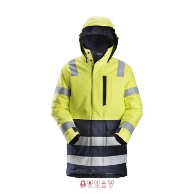 Snickers Workwear 1860 ProtecWork Parkas varsel gul/marinblå