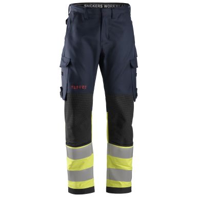 Snickers Workwear 6363 ProtecWork Työhousut huomioväri, keltainen/laivastonsininen