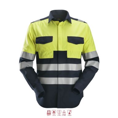 Snickers Workwear 8560 ProtecWork Paita huomioväri, keltainen/ laivastonsininen