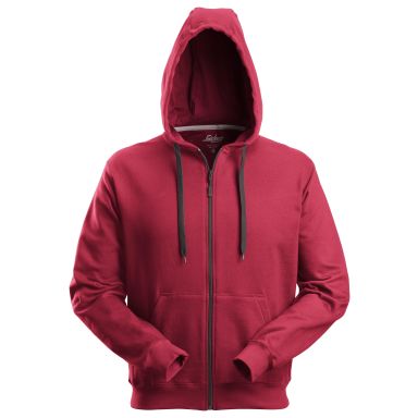 Snickers Workwear 2801 Luvtröja röd, dragkedja