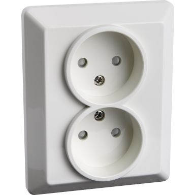 Gelia 4000038352 Vägguttag ojordad, 2-vägs