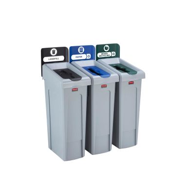 Rubbermaid Slim Jim Lajitteluasema kaatopaikkajäte/paperi/sekajäte