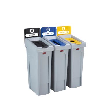 Rubbermaid Slim Jim Sorteringsstasjon deponi/papir/plast