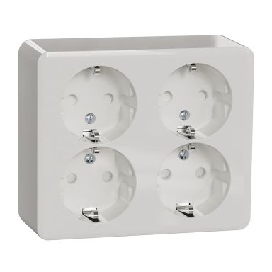 Schneider Electric Exxact Seinäpistorasia 4-osainen, pinta-asennus