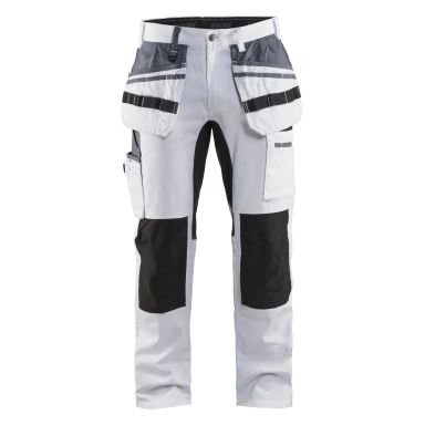 Blåkläder 191010001099D92 Målarbyxa med stretch, vit/svart
