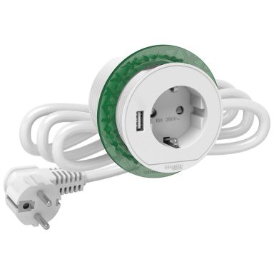 Schneider Electric XS USB-A Unica Pöytäyksikkö piiloasennus, 60 mm