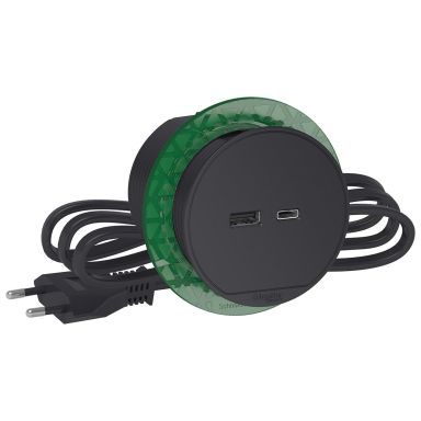 Schneider Electric XS USB-A/C Unica Pöytäyksikkö piiloasennus, 60 mm