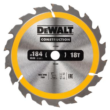 Dewalt DT1938-QZ Sirkelsagklinge 184 x 16 mm, 18T