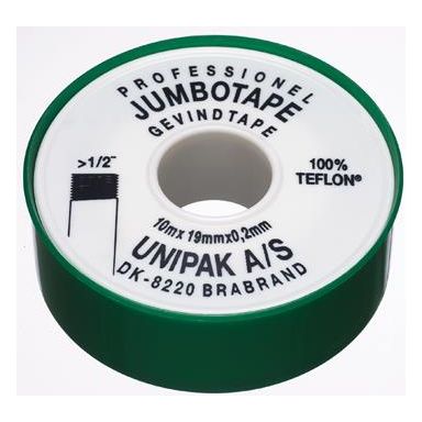 Unipak Jumbotape Gängtätningstejp 19 mm x 15 m x 0,2 mm