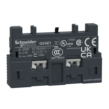 Schneider Electric GVAE1 Apukosketinlohko TeSys GV2 ja GV3