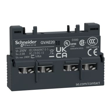 Schneider Electric GVAE20 Apukosketinlohko TeSys GV2 ja GV3