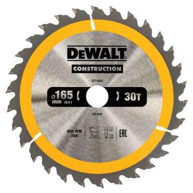 Dewalt DT1935-QZ Sirkelsagklinge 165 x 20 mm, 30T
