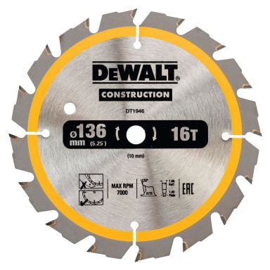 Dewalt DT1946-QZ Sirkelsagklinge 136 x 10 mm, 16T