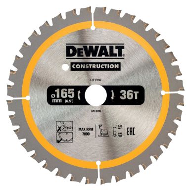 Dewalt DT1950-QZ Pyörösahanterä 165 x 20 mm, 40T