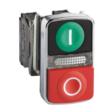 Schneider Electric XB4BW73731M5 Trykknapp rød, grønn, 1SL+1BR